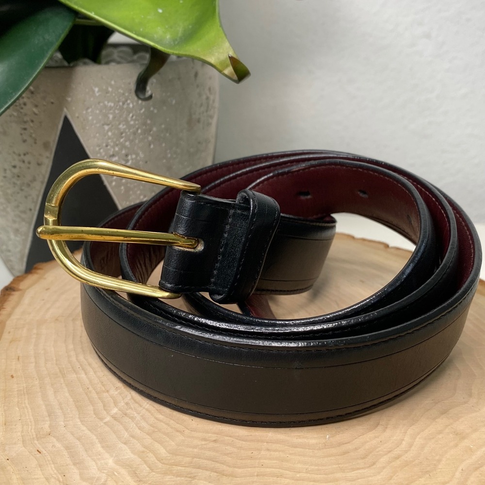 Brighton Club Harness Belt‎ Black Cow Leather on Glove Leather Size 42